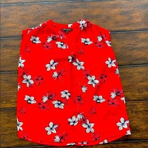 Red flower Banana Republic blouse